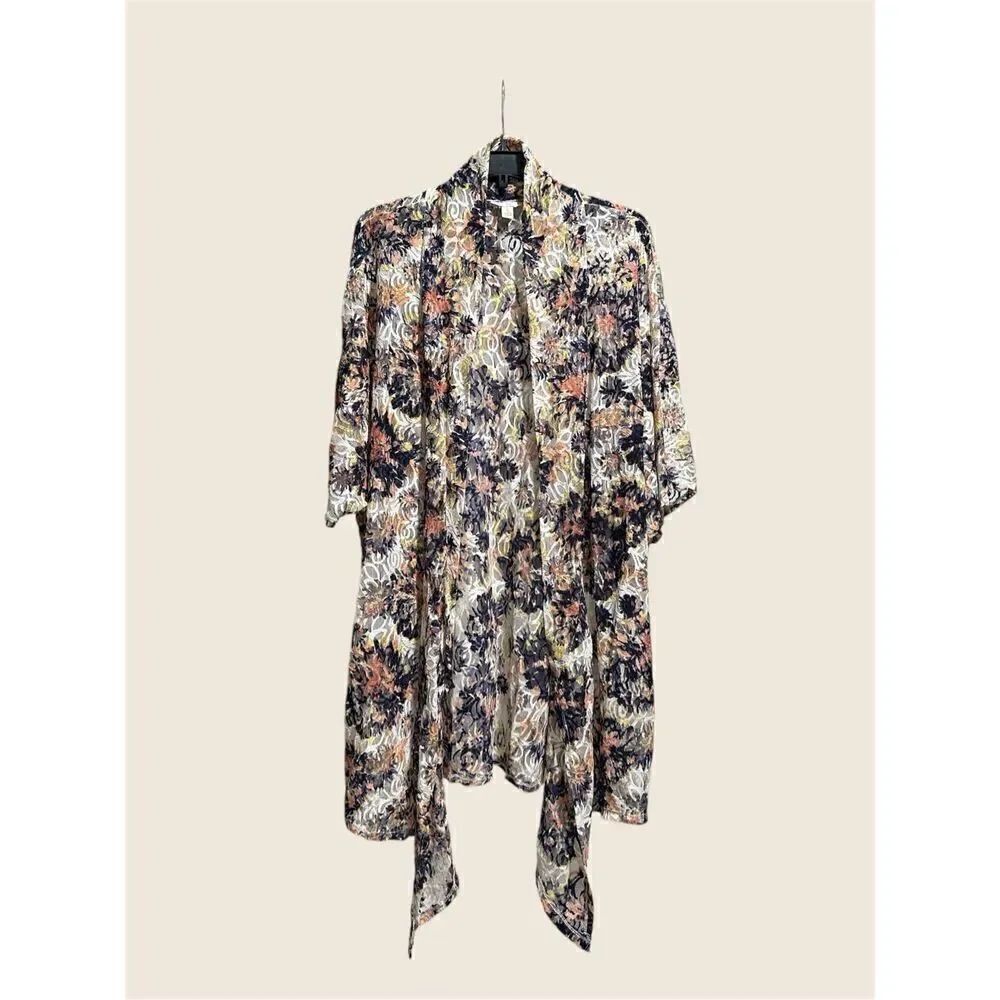 Lace boho romantic flowy duster cardigan kimono S/M oversized